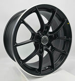 VLF Wheels - ULF09 FlowForm Matte Black Machined Tip 18x8